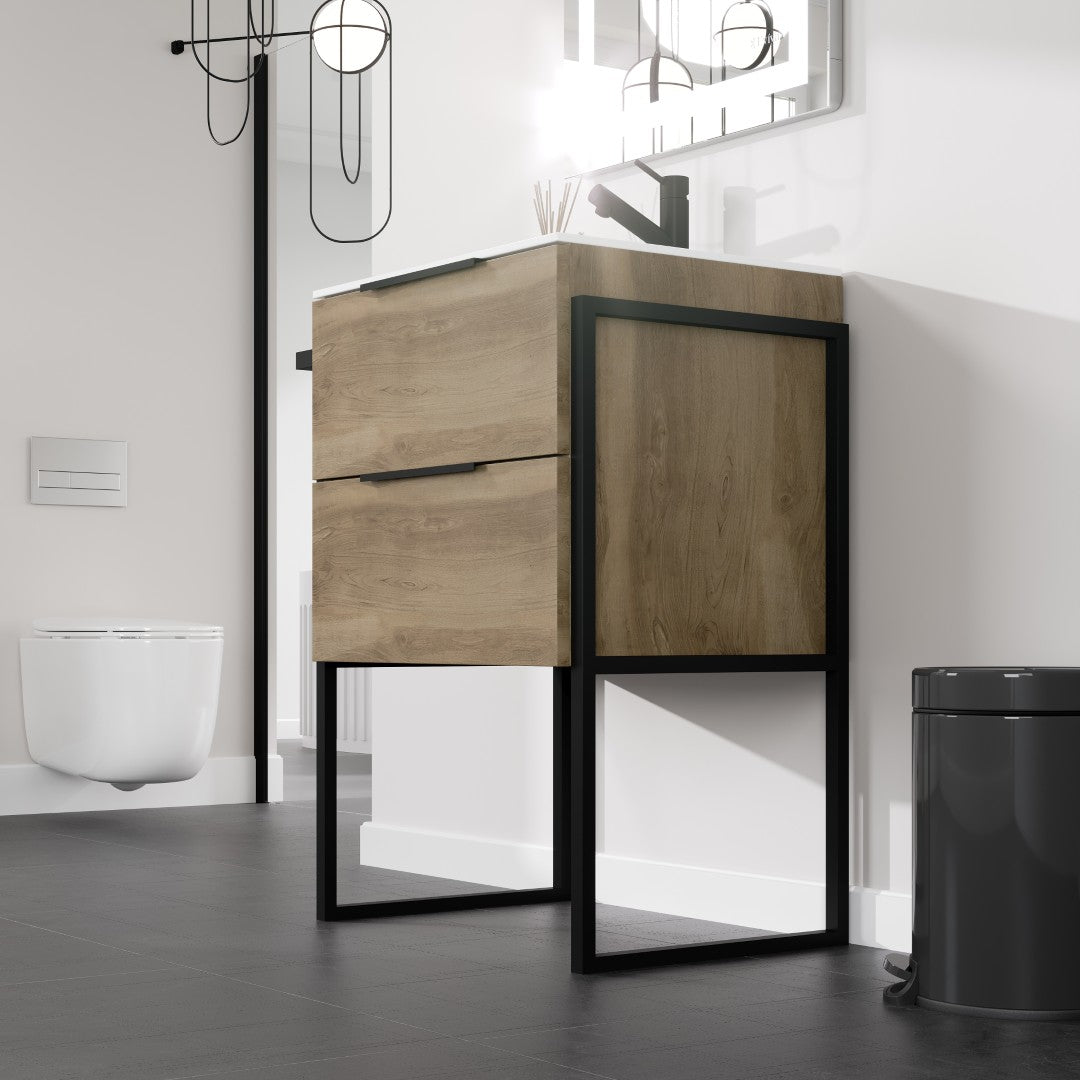 Eviva Marina Bath Vanity with Porcelain Top and Integrated Sink