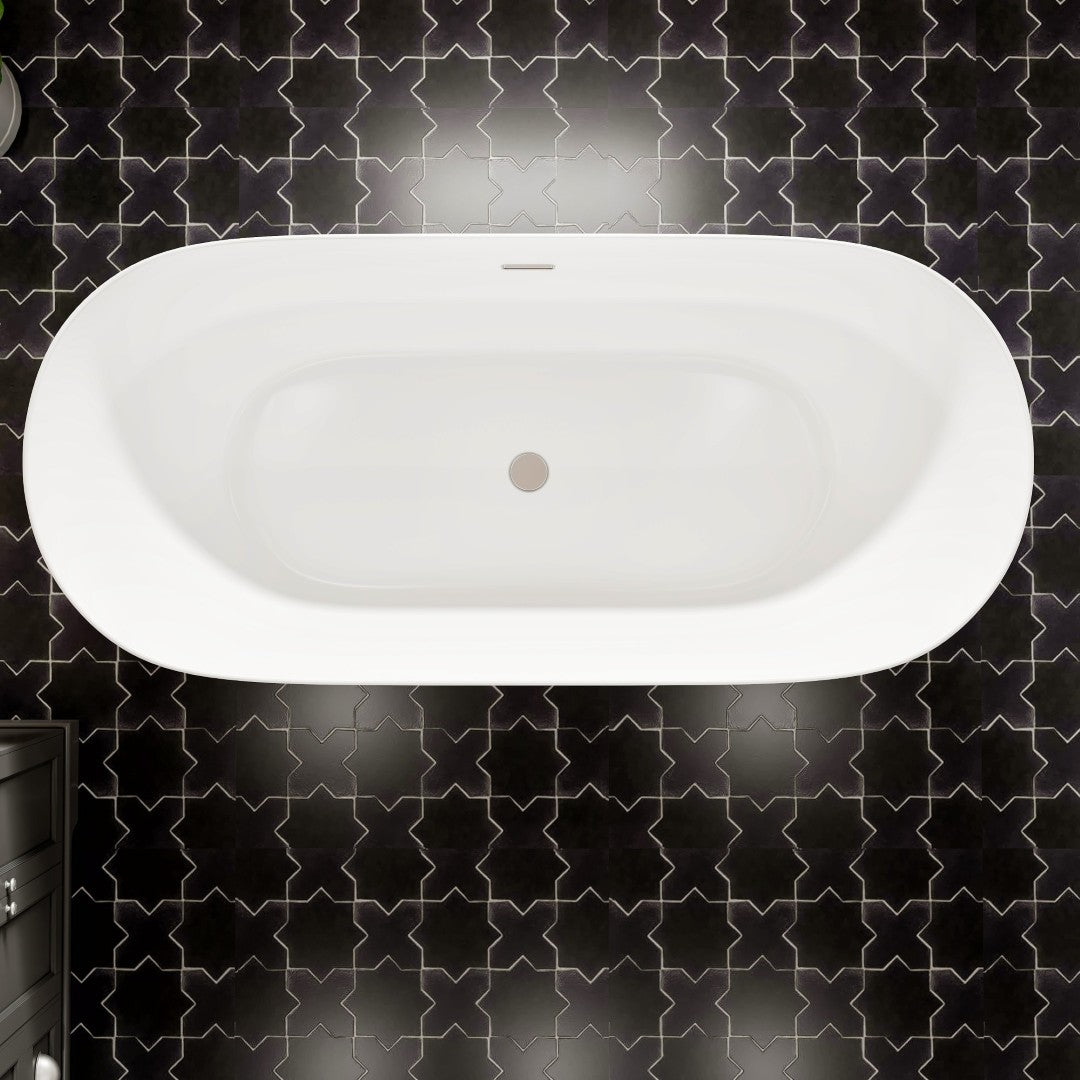 Eviva Princess 60" Glossy White Acrylic Freestanding Bathtub