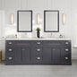 Eviva Epic Bath Vanity with Carrara Quartz Top and Undermount Porcelain Sinks (48"-100")