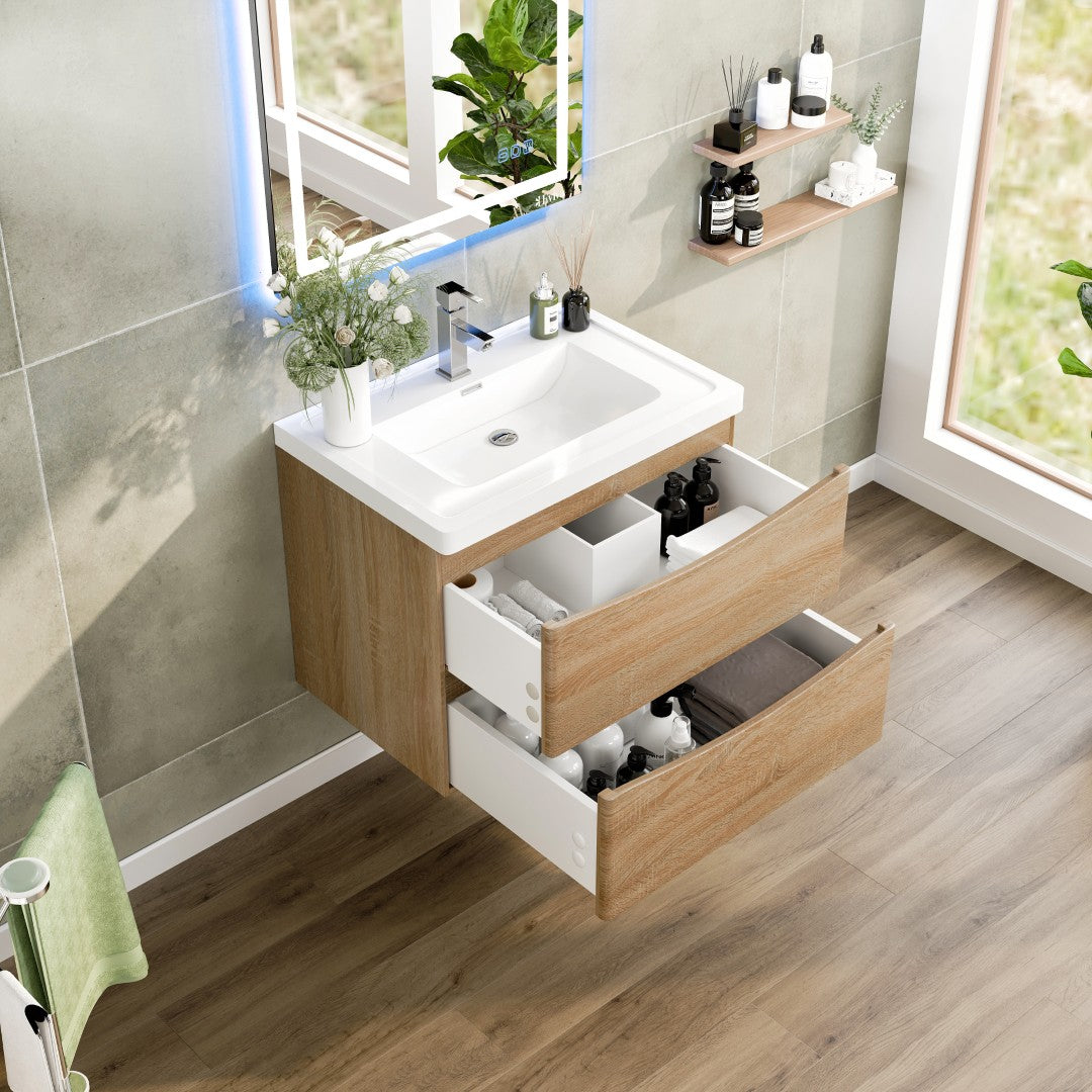 Eviva Smile Bath Vanity with Acrylic Top and Integrated Sink (24"-48")