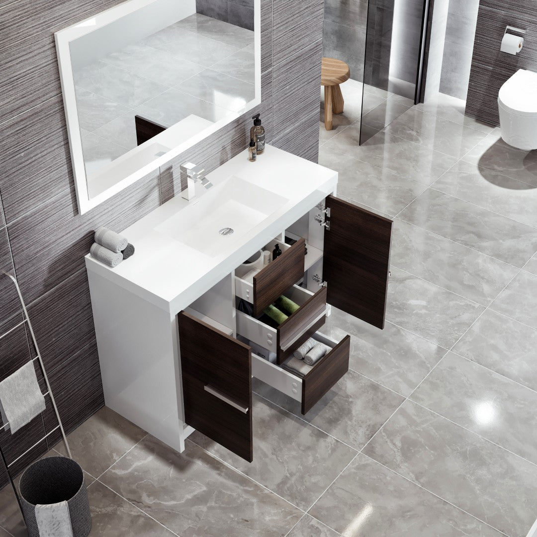Eviva Grace Bath Vanity with Acrylic Top and Integrated Sink (24"-48")