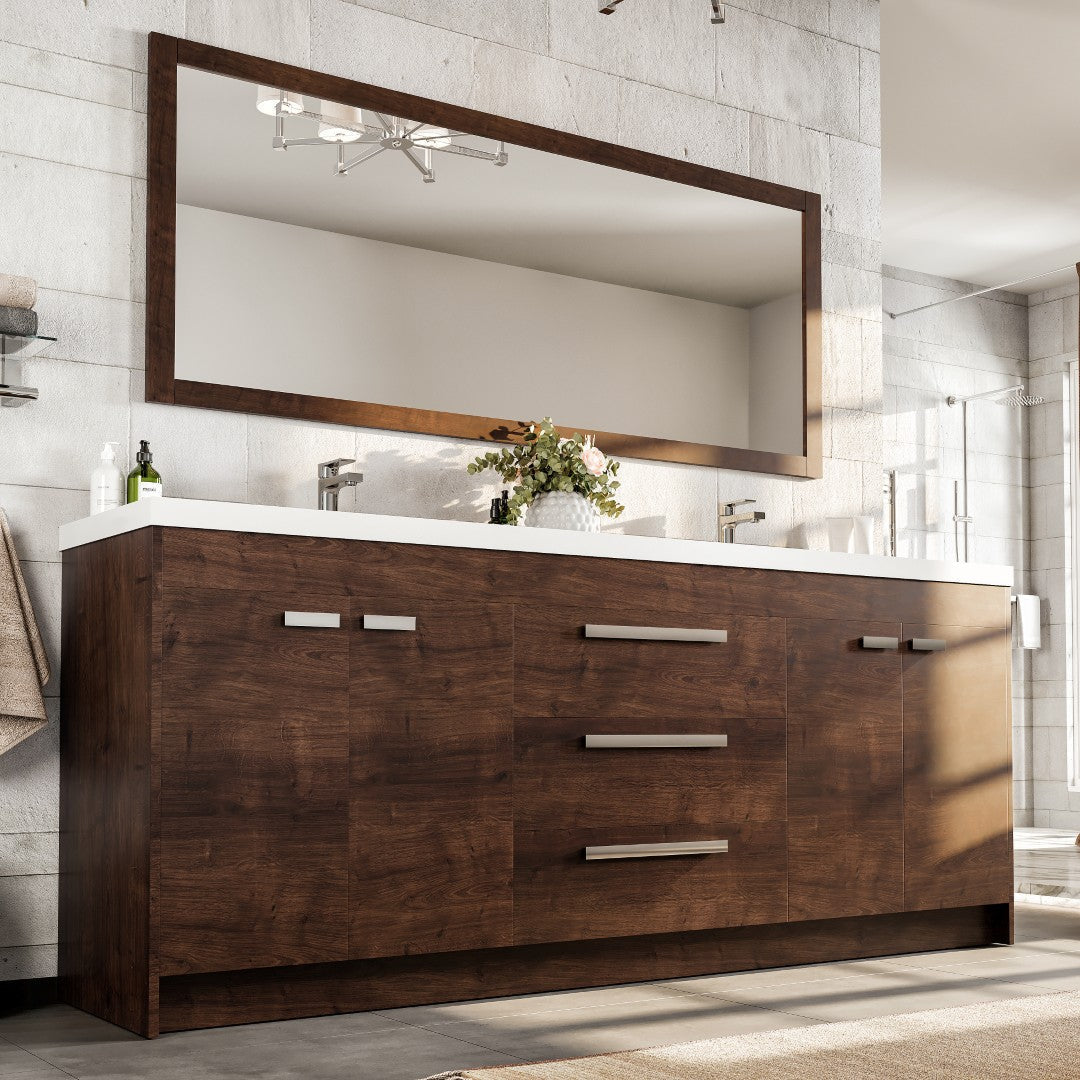 Eviva Lugano Bath Vanity with Acrylic Top and Integrated Sink (24"-84")