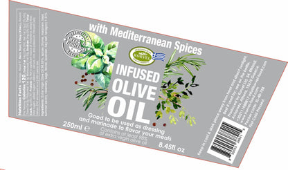 KORVEL Greek Extra Virgin Olive Oil with Mediterranean herbs, Amphora 8.45 fl oz (250ml) - 2 pack