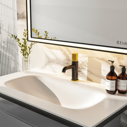 Eviva Modena Wall Mount Bath Vanity with Solid Surface Top and Integrated Sink (32"-51")