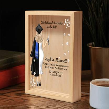 Custom Graduation Gift - Frame Light Box - Personalized Present For Her, Him, Grad | Ceremony, Commencement, Convocation, College & University