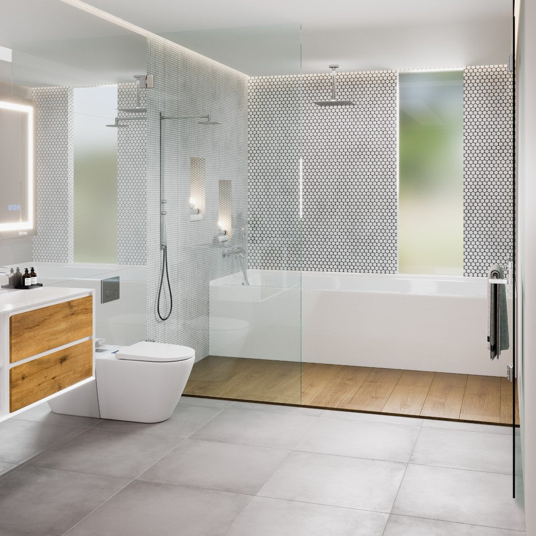 Eviva Nova 60" Glossy White Rectangle Acrylic Alcove Bathtub