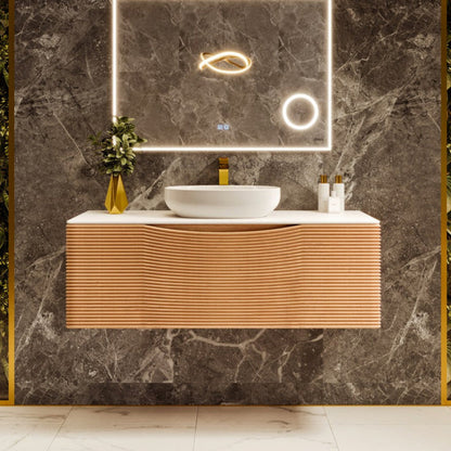 Eviva Leah Wall Mount Bath Vanity with Solid Surface Top and Integrated Sink (32"-39")