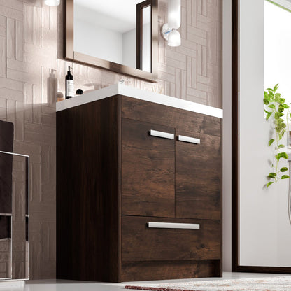 Eviva Lugano Bath Vanity with Acrylic Top and Integrated Sink (24"-84")