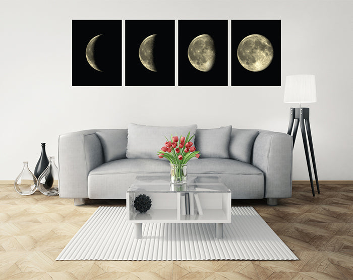 Moon Phases Set Of 4 Wall Decals | Home Decor | Kitchen + Metal