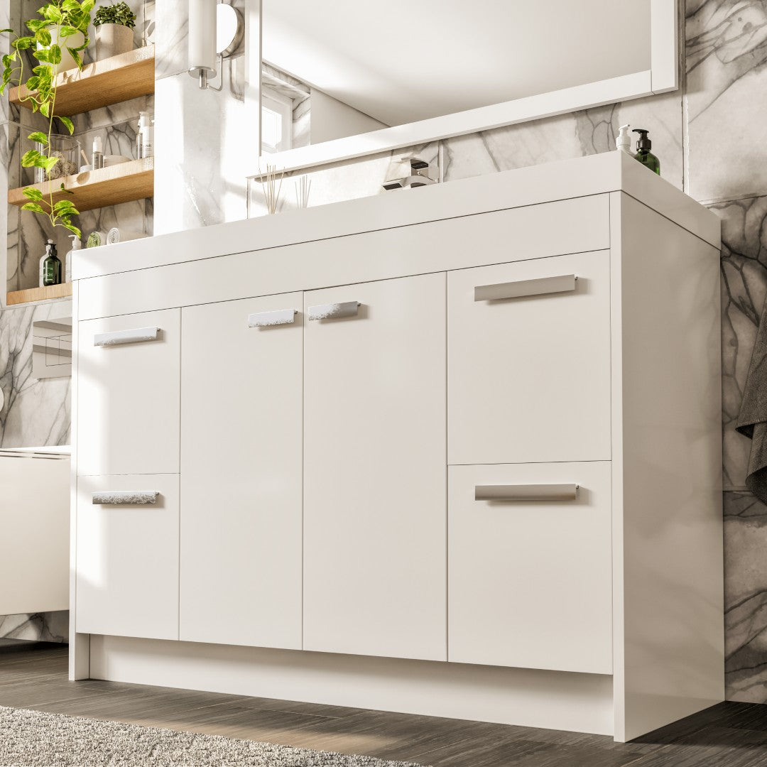 Eviva Lugano Bath Vanity with Acrylic Top and Integrated Sink (24"-84")
