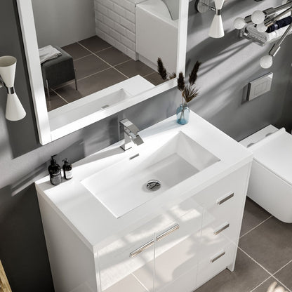 Eviva Lugano Bath Vanity with Acrylic Top and Integrated Sink (24"-84")