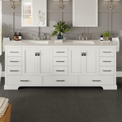 Eviva Storehouse Bath Vanity with  Counter Top and Undermount Porcelain Sinks