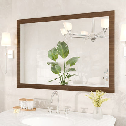 Eviva Reflection Gray Oak Wooden Framed Mirror