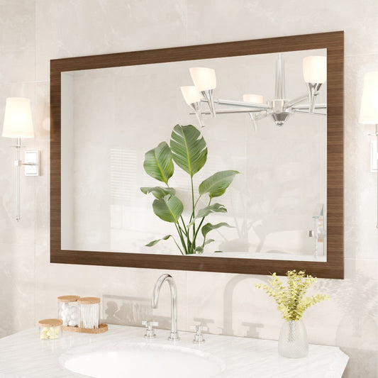 Eviva Reflection Gray Oak Wooden Framed Mirror