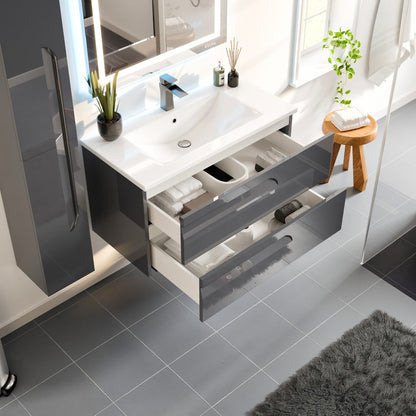 Eviva Joy Bath Vanity with Porcelain Top and Integrated Sink (24"-40")