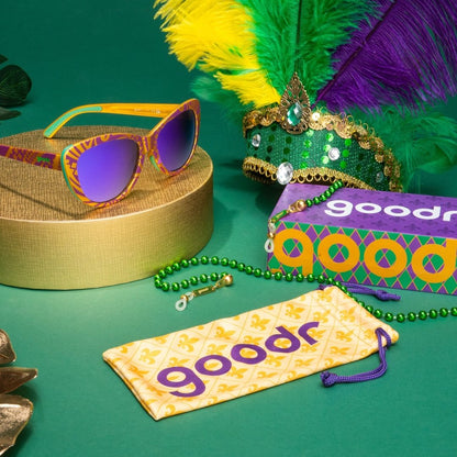 "Don't Ask How I Got These" Mardi Gras Glam G Polarized Sunglasses