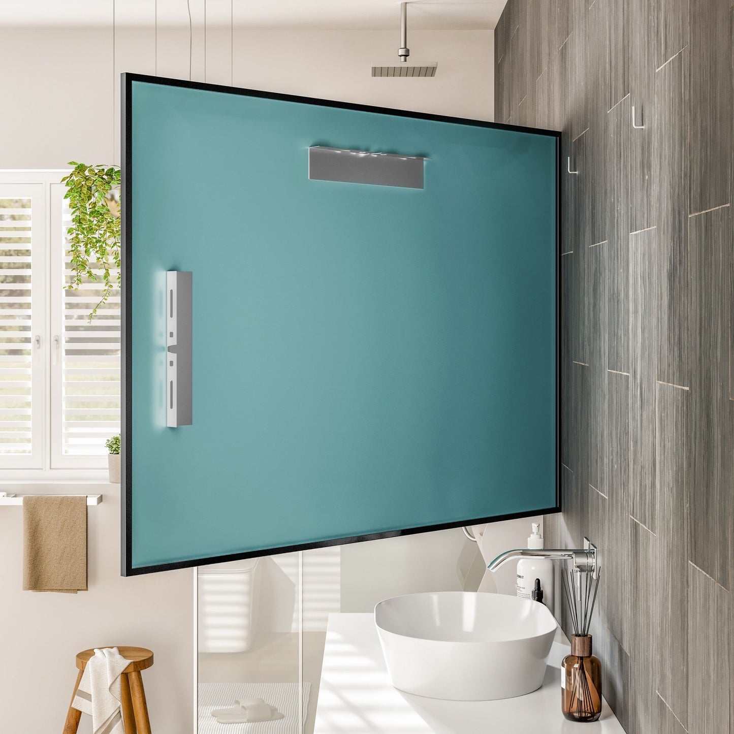 Eviva Black Black Metal Framed Mirror