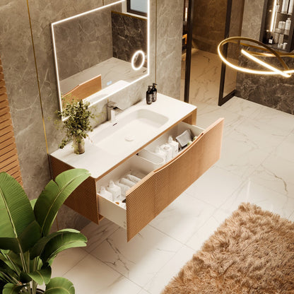 Eviva Leah Wall Mount Bath Vanity with Solid Surface Top and Integrated Sink (32"-39")