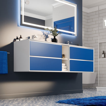 Eviva Vienna Wall Mount Bath Vanity with Acrylic Top and Integrated Sink (36"-75")