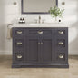 Eviva Epic Bath Vanity with Carrara Quartz Top and Undermount Porcelain Sinks (48"-100")