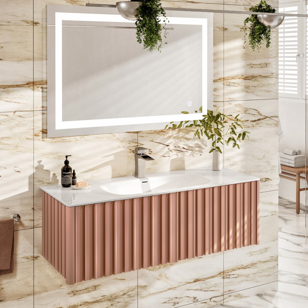 Eviva Dolce Vita Wall Mount Bath Vanity with Solid Surface Top and Integrated Sink