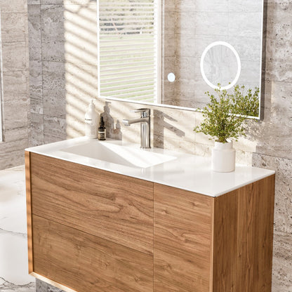 Eviva Prancer Wall Mount Bath Vanity with Solid Surface Top and Integrated Sink