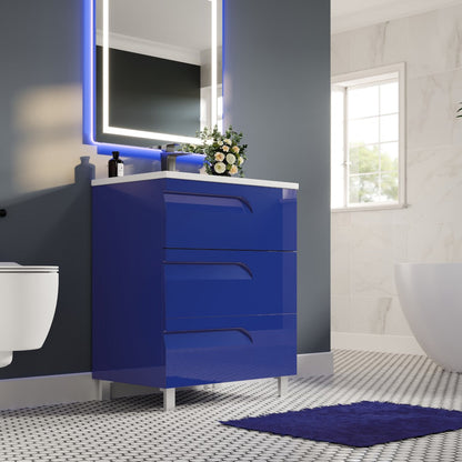 Eviva Joy Bath Vanity with Porcelain Top and Integrated Sink (24"-40")