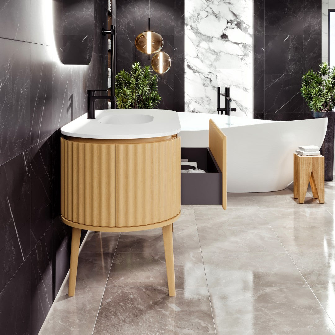Eviva Haven Wall Mount Bath Vanity with Solid Surface Top and Integrated Sink (39"-71")
