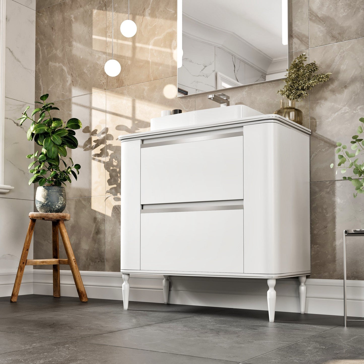Eviva Duva Bath Vanity with Engineered Wood Top and Vessel Acrylic Sink