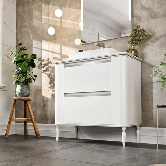 Eviva Duva Bath Vanity with Engineered Wood Top and Vessel Acrylic Sink