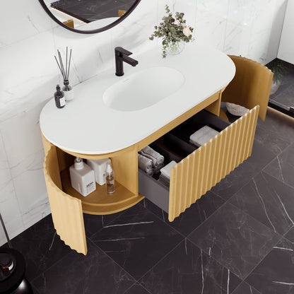 Eviva Haven Wall Mount Bath Vanity with Solid Surface Top and Integrated Sink (39"-71")