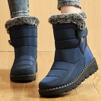 Women’s Waterproof Fur-Lined Ankle Boots – 2025 Trend Low-Heel Winter Shoes for Everyday Comfort