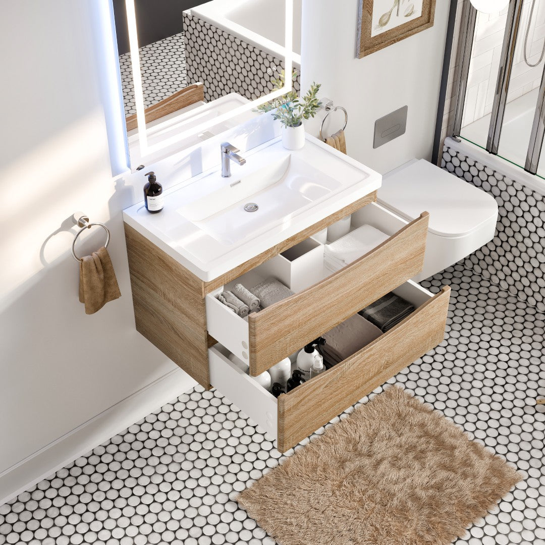 Eviva Smile Bath Vanity with Acrylic Top and Integrated Sink (24"-48")