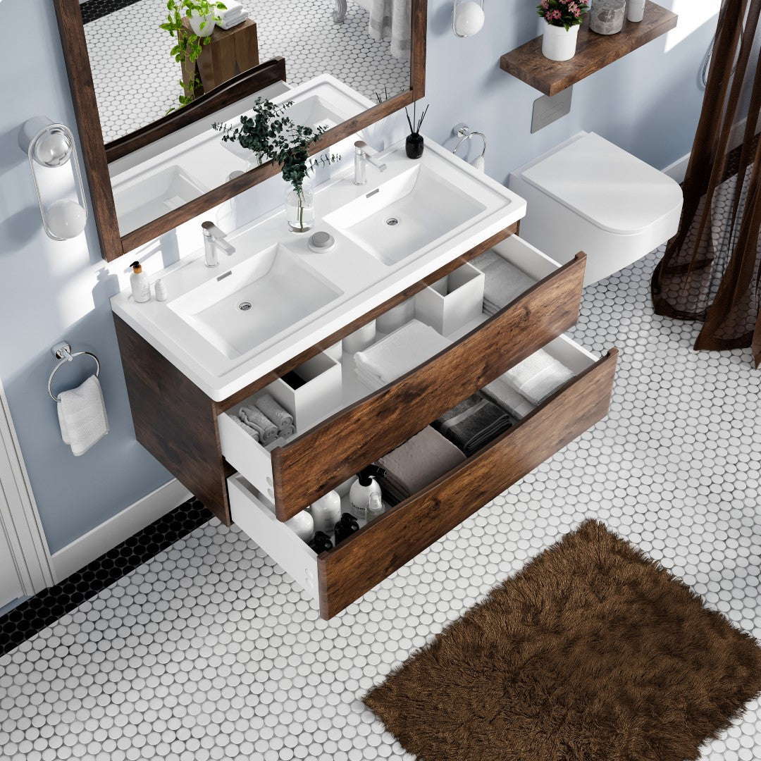 Eviva Smile Bath Vanity with Acrylic Top and Integrated Sink (24"-48")