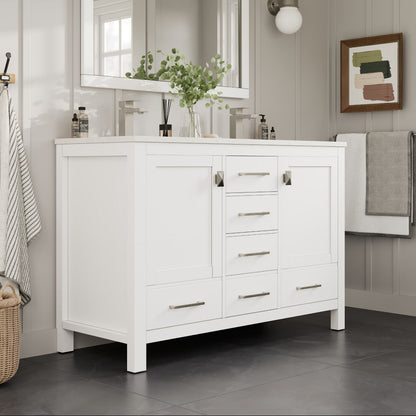 Eviva London Bath Vanity with Carrara Quartz Top and Undermount Porcelain Sink (20"-60")