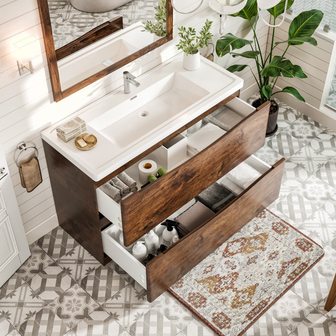 Eviva Smile Bath Vanity with Acrylic Top and Integrated Sink (24"-48")