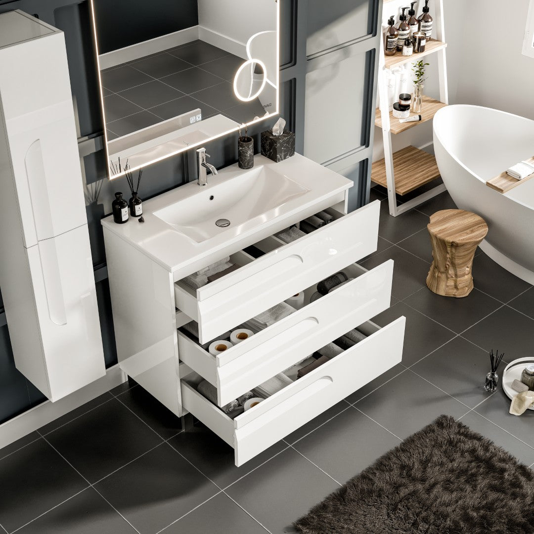 Eviva Joy Bath Vanity with Porcelain Top and Integrated Sink (24"-40")