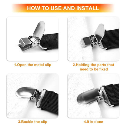 4-Piece Bed Sheet Holder Straps Set for Secure Mattress Fit