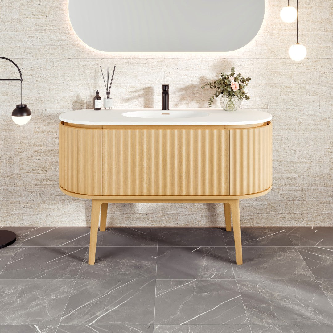 Eviva Haven Wall Mount Bath Vanity with Solid Surface Top and Integrated Sink (39"-71")