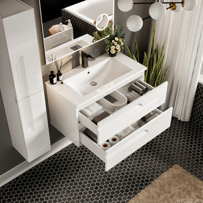 Eviva Joy Bath Vanity with Porcelain Top and Integrated Sink (24"-40")