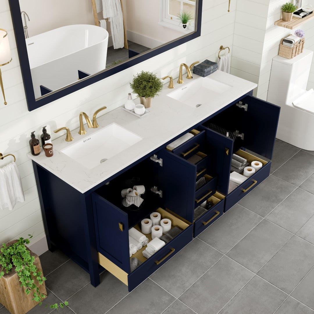 Eviva Aberdeen Bath Vanity with Counter Top and Undermount Porcelain Sink (24"-96")