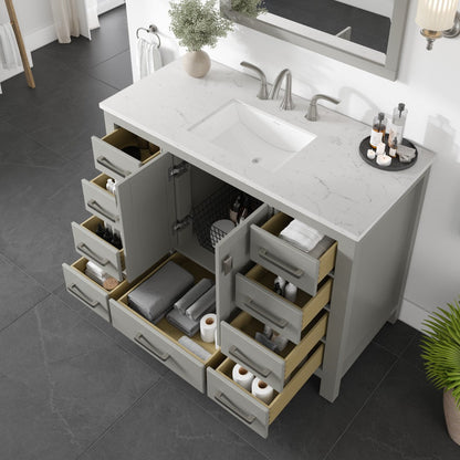 Eviva Aberdeen Bath Vanity with Counter Top and Undermount Porcelain Sink (24"-96")