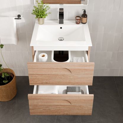 Eviva Joy Bath Vanity with Porcelain Top and Integrated Sink (24"-40")