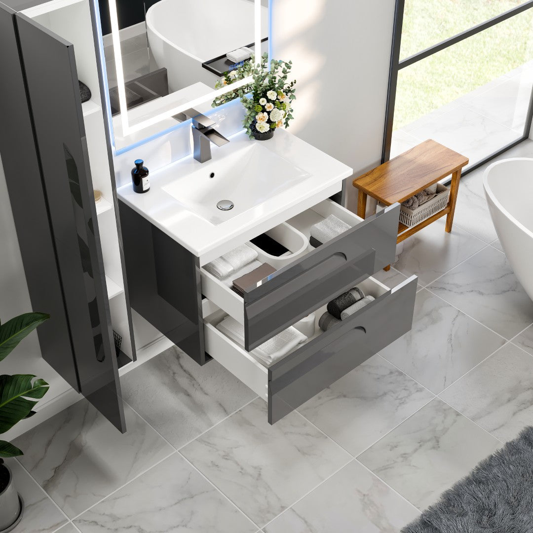 Eviva Joy Bath Vanity with Porcelain Top and Integrated Sink (24"-40")
