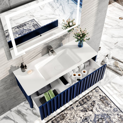 Eviva Dolce Vita Wall Mount Bath Vanity with Solid Surface Top and Integrated Sink