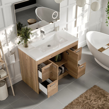 Eviva Lugano Bath Vanity with Acrylic Top and Integrated Sink (24"-84")