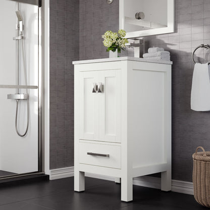 Eviva London Bath Vanity with Carrara Quartz Top and Undermount Porcelain Sink (20"-60")