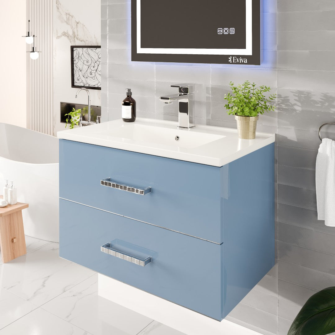 Eviva Lux Single-Handle Waterfall Single-Hole Bathroom Faucet with Deckplate Included in Chrome