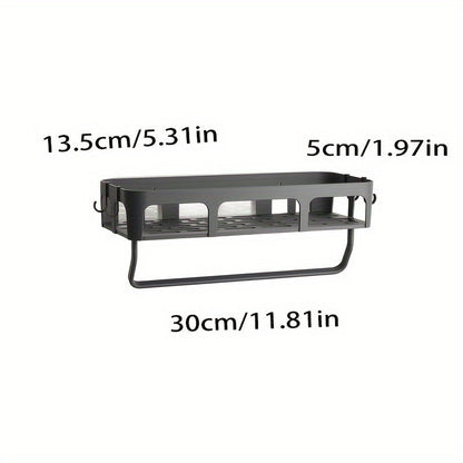 NoDrill WallMounted Bathroom Shelf with Toothbrush Holder