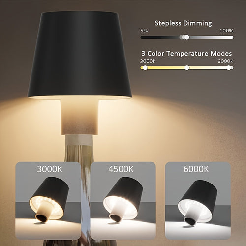 Sleek USB Rechargeable LED Bottle Lamp with Touch Control
